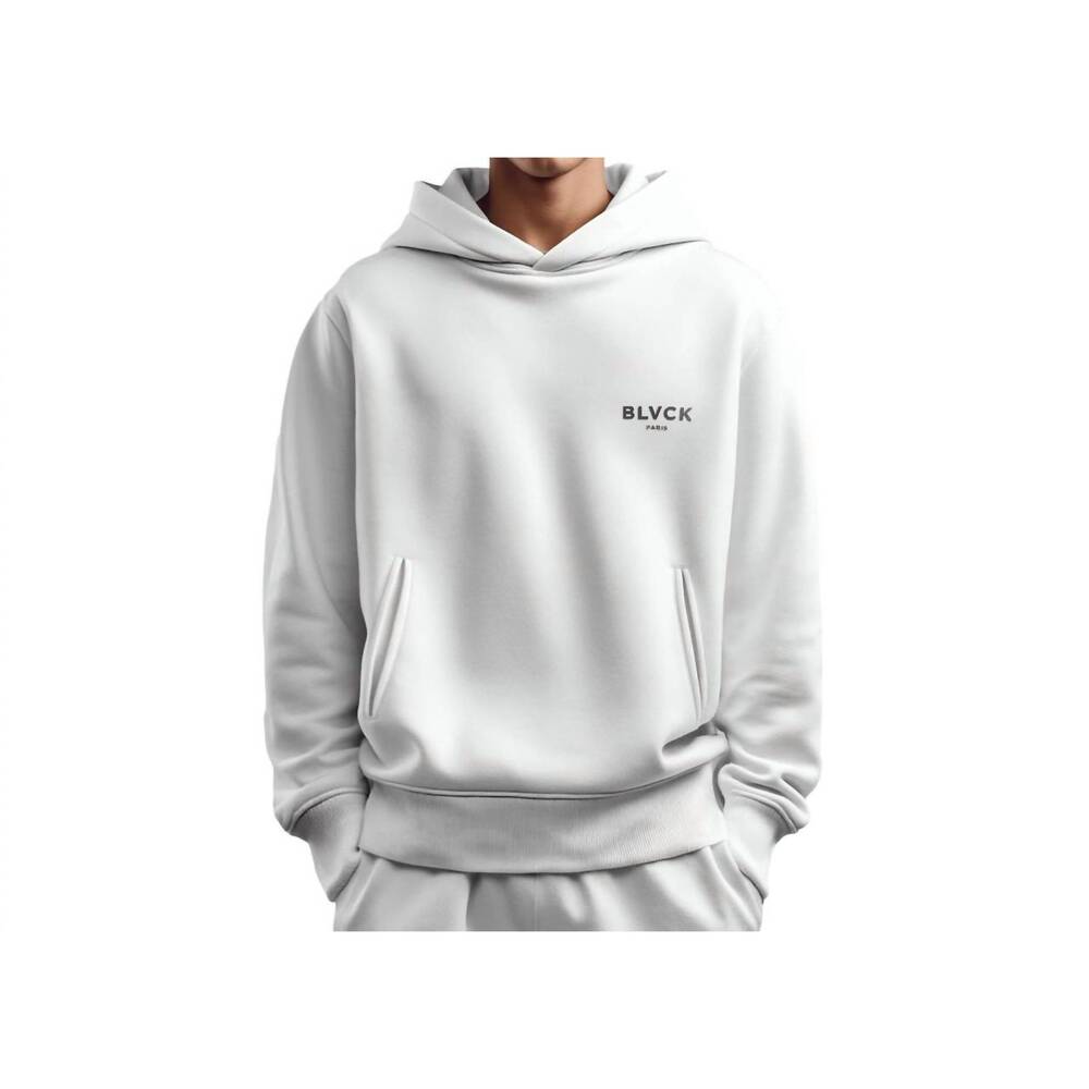 NEW BLVCK PARIS shades fleece hoodie in white